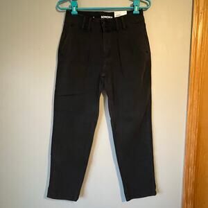 NWT! Sonoma Faded Black Relaxed High Rise Pleaded Front Jean Size 2